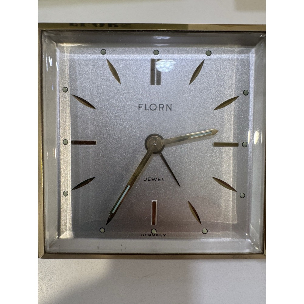 Vintage Florn Germany Desk Alarm Clock and Barometer Working - Picture 6 of 9